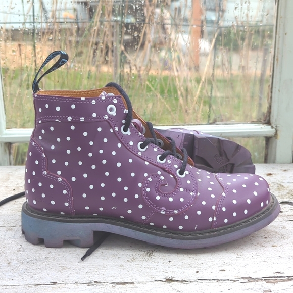 Fluevog Boots Derby Swirl Purple with Dots (Discontinued) - Picture 3 of 4